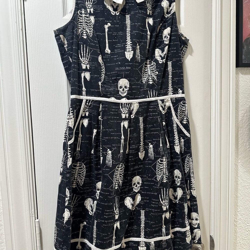 Glow in the Dark Skeleton Anatomy Print Dress